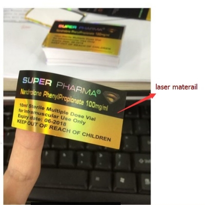 Etiquetas de frascos impermeáveis de 10 ml Gen Pharma Design para garrafas de vidro Moving Hologram Medicine