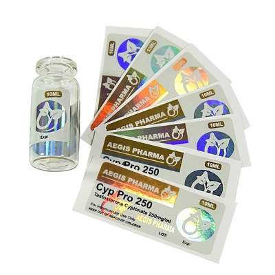 Cyp 250 mg Adesivo Escrava- Escrita Holográfica Etiqueta Impressa Personalizada Etiquetas para frascos de 10 ml