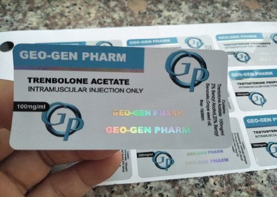 Etiquetas de frasco de vidro com holograma Geo Gen Pharma Design para uso em frasco de injeção de 10 ml