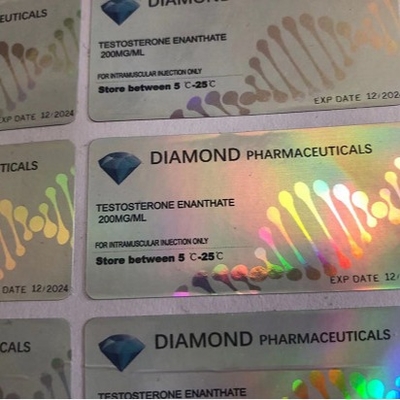Diamond Pharmaceucital Brand Holographic 10 ml Vial Stickers para frascos de óleo injetável Primobolan