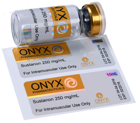 Design Grátis Bodybuilding Personalizado SUS 250 Injetável Vial Anabólico Etiquetas Caixas UV PVC Brilhante PP Adesivo Holográfico