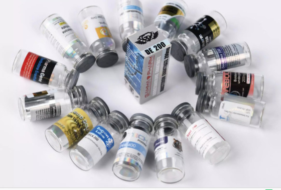 Etiquetas de frascos para frascos de vidro de 10 ml de finalização brilhante/ Matt Multidose para frascos de vidro de Decanoato de Nan Drolone Sharpe quadrado