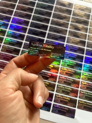 3 ml frasco de PET para injectáveis Etiquetas de frasco de peptídeos com barniz brilhante Etiqueta personalizada Hg h