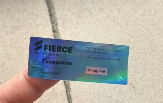 Mounjaro 3 ml Peptide Botão Etiquetas Com Laser Hologram Materail