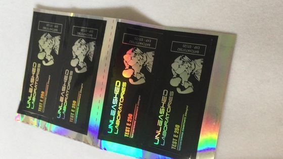 Etiquetas do frasco para injectáveis de 10 ml com papel de prata/ ouro em relevo Para ensaio E 250