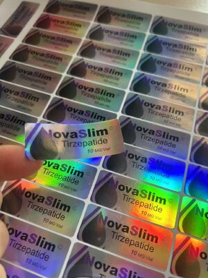 Etiquetas do frasco para injectáveis de tizepatida 10 mg com adesivo para embalagem de peptídeos