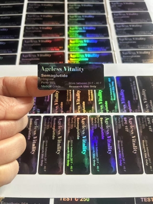 2 ml de etiquetas dos frascos de semaglutida e tirzepatida para armazenamento de peptídeos em material de papel/ PET/ PVC