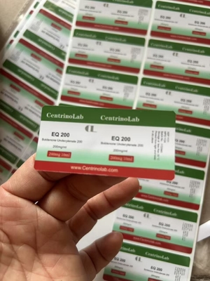 Etiquetas de frascos de vidro resistentes e duráveis para Laboratórios Testo E Nano com efeito laser brilhante e design personalizado