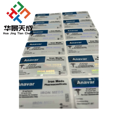 Anavar 5 mg Pílula Etiqueta do frasco Tabletas Oral Etiquetas Holograma Material Impressão Impermeável