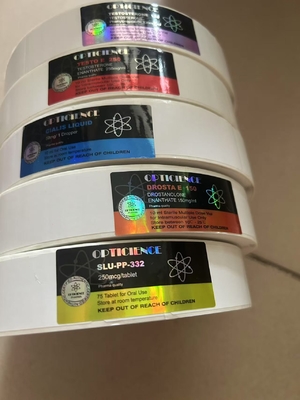 SLU-PP-332 250MCG Rótulos de tabletas Hologramas Impressão de material impermeável em rolos