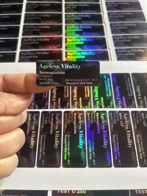 Rótulos de frascos de peptídeos de Semaglutida 10mg com design gratuito