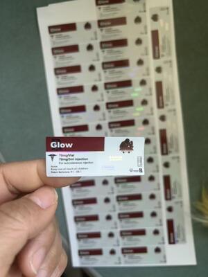 Glow 70mg 2ml 3ml Etiquetas do frasco para injectáveis com design personalizado