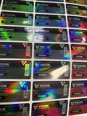 Etiquetas em negrito do frasco para injectáveis de 10 ml com efeito brilhante