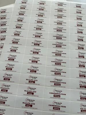 Etiquetas de PVC de Oxitocina 5mg para frascos de peptídeos pequenos