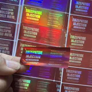 Etiquetas de holograma brilhantes a laser Trizepatide 10 mg