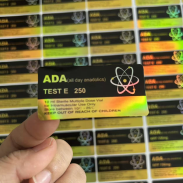 Testar Enantato 250 mg em etiquetas de material laser dourado e preto
