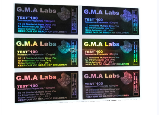 Etiquetas de garrafa de 10 ml com holograma preto Dragan Design para teste de enantato