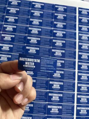 Etiquetas de PVC brancas para água BAC de 3ml