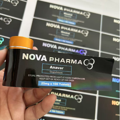 Etiquetas para frascos de plástico PET de Anavar 20mg com material a laser