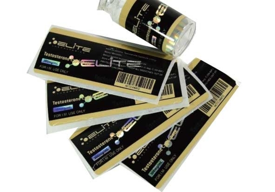 O laboratório de Pharma descasca fora a impressão metálica da etiqueta da garrafa da medicina para tubos de ensaio da injeção