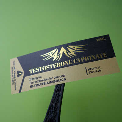 Folha de ouro brilhante à prova de óleo 10 ml adesivo para frasco anabólico