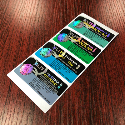 Frasco de frasco de remédio com holograma PET a laser 10 ml rótulos de frasco