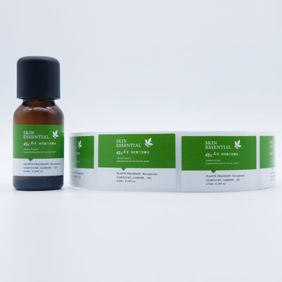 Etiquetas adesivas adesivas Pantone para frasco de PVC branco de 10 ml