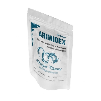 Garrafa de comprimido de Arimidex 1mg e etiquetas feitas sob encomenda dos sacos