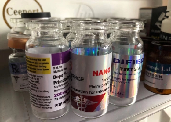 Rótulos de frasco de 10 ml para teste de holograma PET Enantato