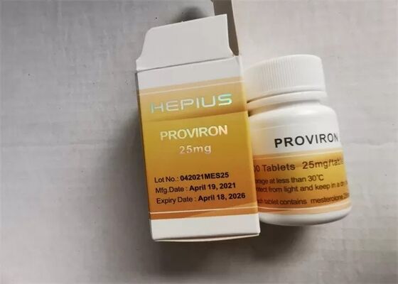 Baixa contagem de glóbulos vermelhos Mesterolone Proviron 25 mg Comprimidos frasco Rótulos e caixas para musculação